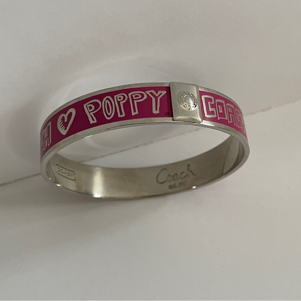 Coach Vintage Poppy Heart Bangle Bracelet - Picture 4 of 4